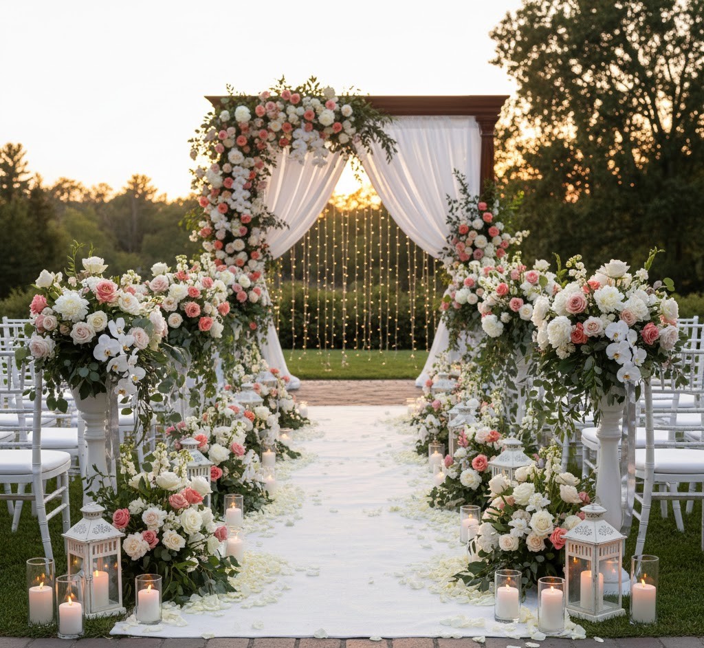 Elegant wedding ceremony decorations
