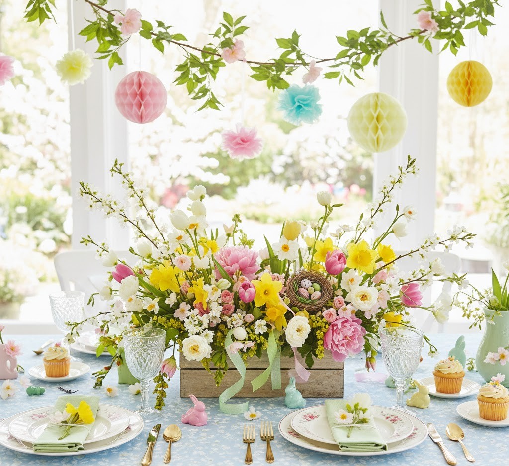Fresh spring party decorations